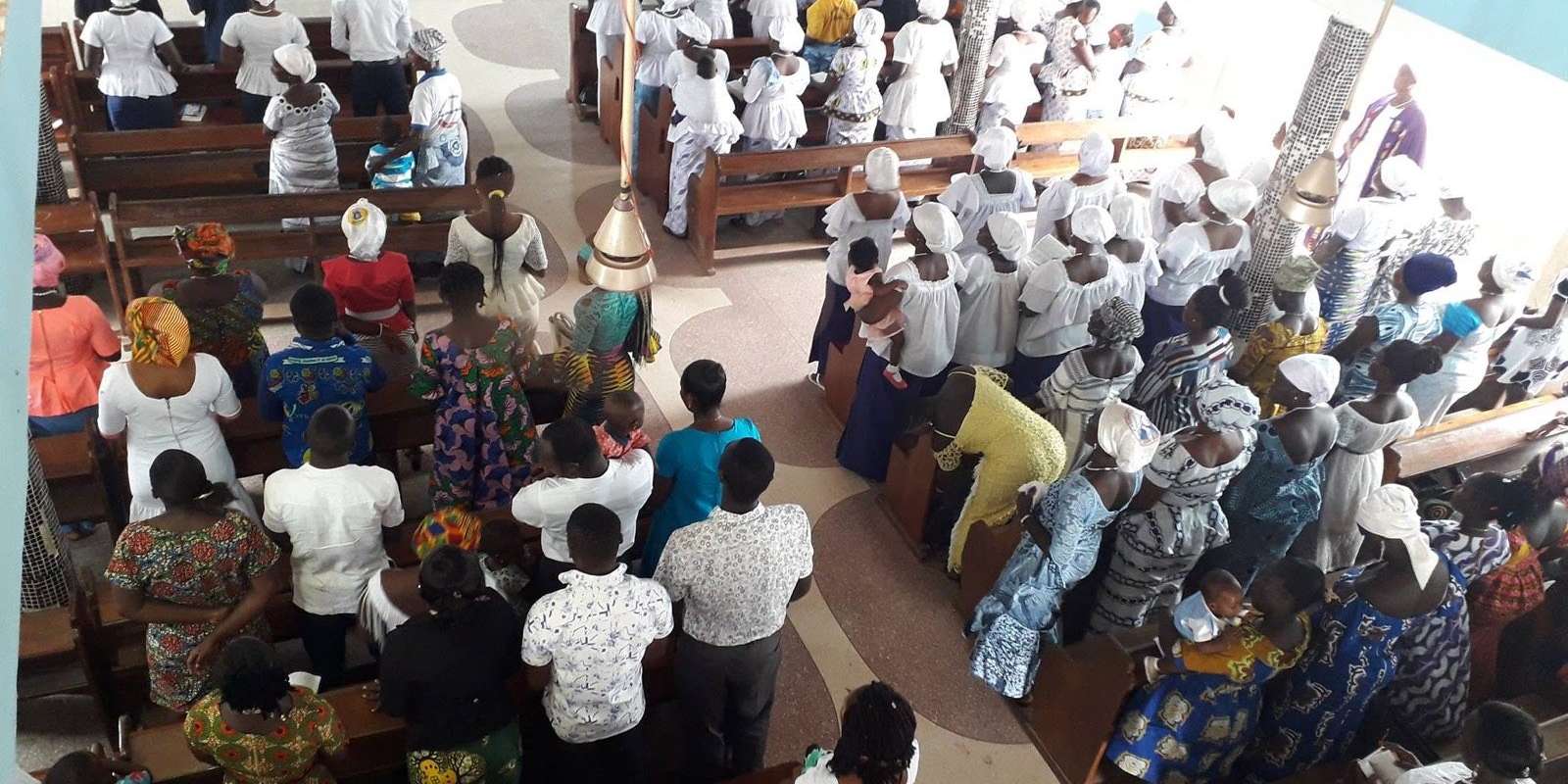 A Ghanaian congregation gathered for worship